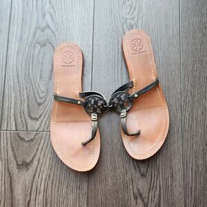 Tory Burch Mini Miller Leather thong sandals, size 8